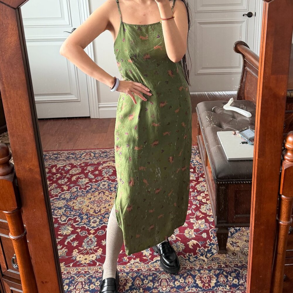 100%silk midi dress